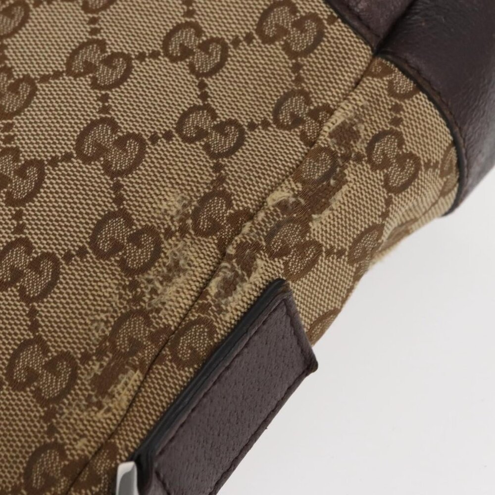 Authentic GUCCI GG Canvas Shoulder Bag Beige Silver 114273 - Picture 12 of 16